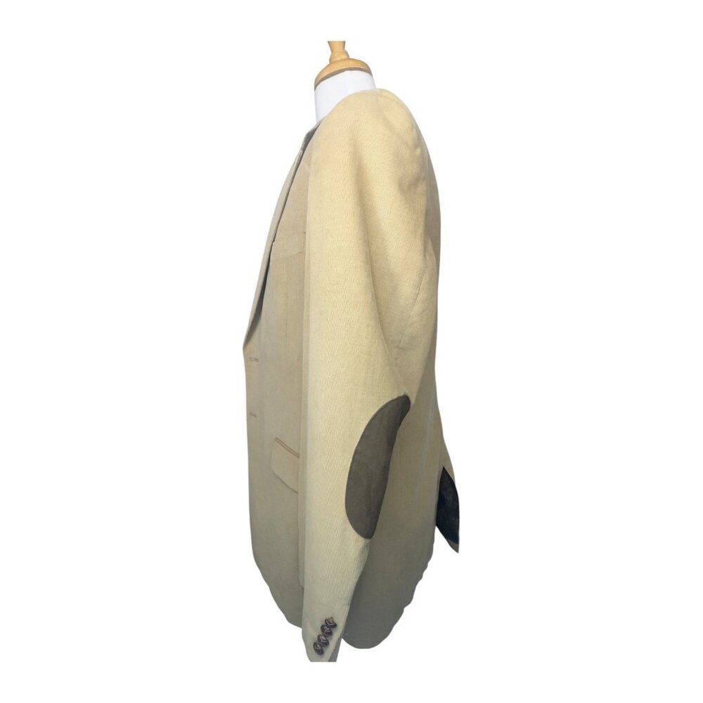 Lauren Ralph Lauren Men's Beige Cotton Sports Blazer with Elbow Patches 42L - Picture 8 of 14